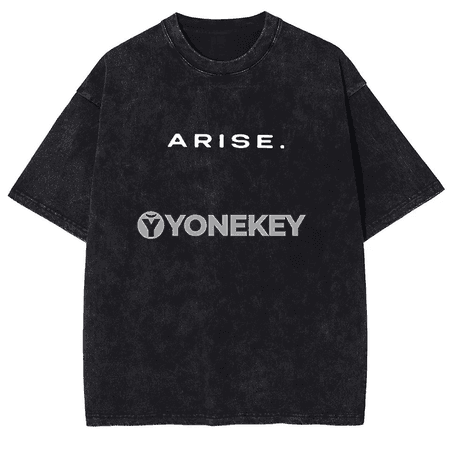 ARISE Solo Leveling grafika futbolka, giň kesimli, gysga ýeňli