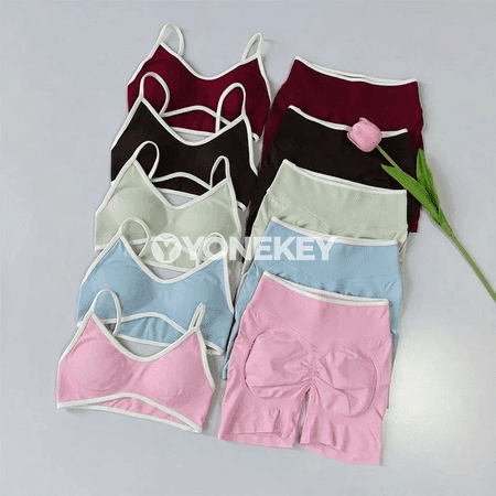 Aýallar üçin 2 bölekli seamless yoga toplumy, ýokary billi sport toplumy