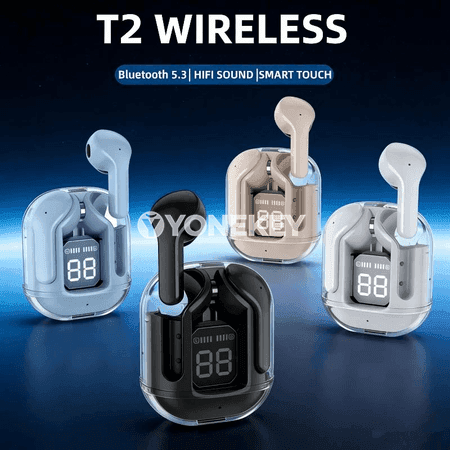 T2 simsiz Bluetooth gulaklyk, ýokary hilli HIFI nauşnik