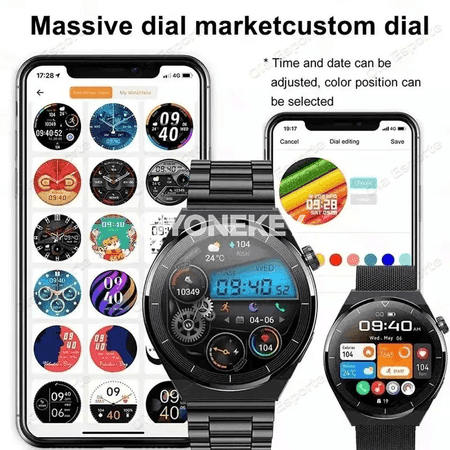 Erkekler üçin akylly sagat, AMOLED ekran, Bluetooth jaň, GPS, NFC