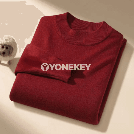 Erkekler üçin ýyly trikotaž sviter, ýokary boýunly, gündelik stil