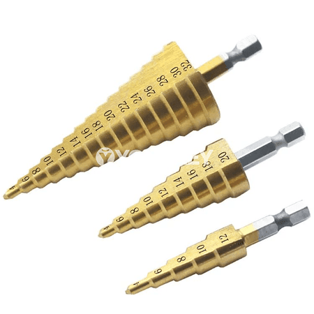 HSS basgançakly buraw uçy 4-32 mm, titan örtükli, metal üçin