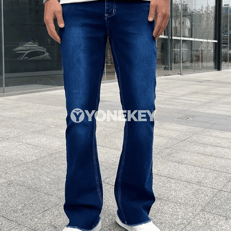 Erkekler üçin gök dar kesimli jeans jalbar