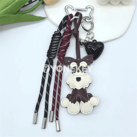 Schnauzer itli üçin bezegli açar halkasy we sumka asgyjy