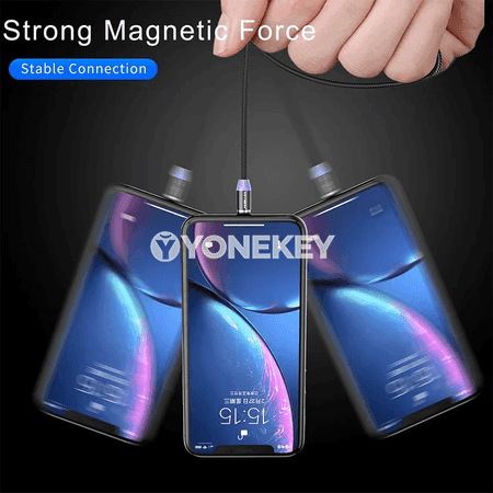 NNBILI LED magnit USB kabeli, Type C / Micro USB çalt zarýad