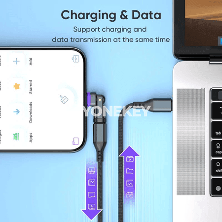 NNBILI 16 pin magnit USB-C adapter, PD 240W çalt zarýad we maglumat geçiriş