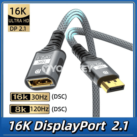 DisplayPort 2.1 uzatma kabeli, 16K, 1-2 m