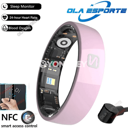 NFC akylly saglyk halkasy, keramiki, uky we fitness yzarlagy