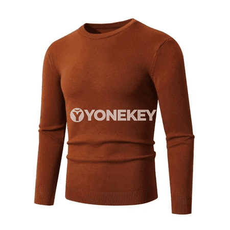 Erkekler üçin ýeňil, ýumşak crewneck sviter — dar kesimli