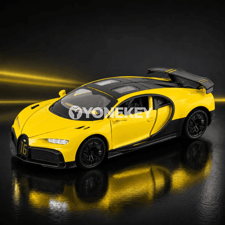 1:32 Bugatti Chiron GT metal sport awtoulag modeli, sesli we ýagtylykly