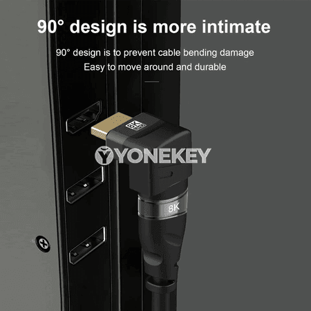 8K HDMI 2.1 90° giňeldiji adapter, erkekden aýala