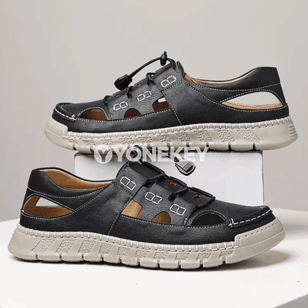 Erkekler üçin retro deri sandallar, tomusky rahat model