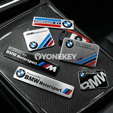 BMW üçin 3D alýuminiý emblem stiker — metal badge