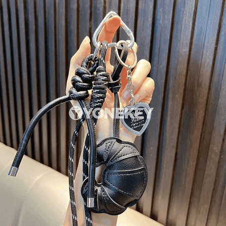 Örgün ýüplükden açar halkasy — ýürek görnüşli sumka bezegi