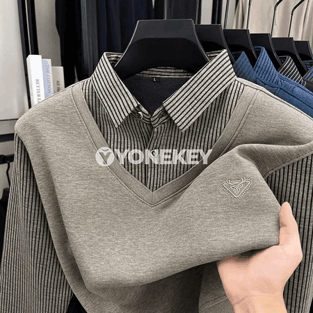 Erkekler üçin ýyly, ýumşak polo köýnek, güýz-gyş üçin