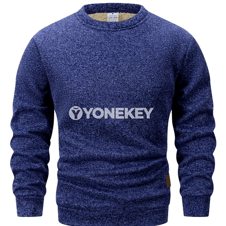 Erkekler üçin ýyly dokalan ýeňil switer, ýokary boýunly, gündelik stil