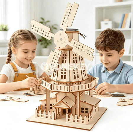Çagalar üçin gün we ýel degirmeni öý modeli DIY