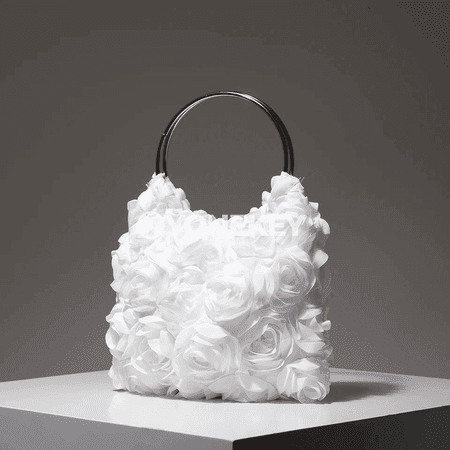Zenanlar üçin bucket görnüşli gülli elegante sumka