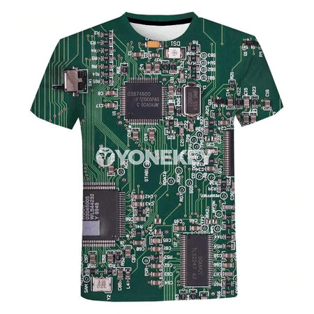 Elektron çipli 3D çaply ululy erkek-zenan futbolkasy