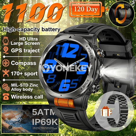 1100 mAh uly batareýaly akylly sagat, Bluetooth jaňly, outdoor model