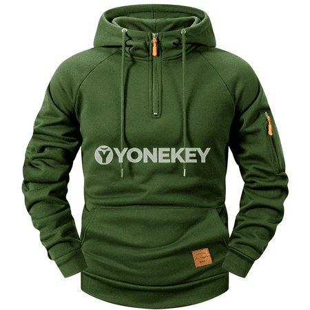 Erkekler üçin ýyly kapýuşonly fermuarly fleýs pulyower, S-XXXL