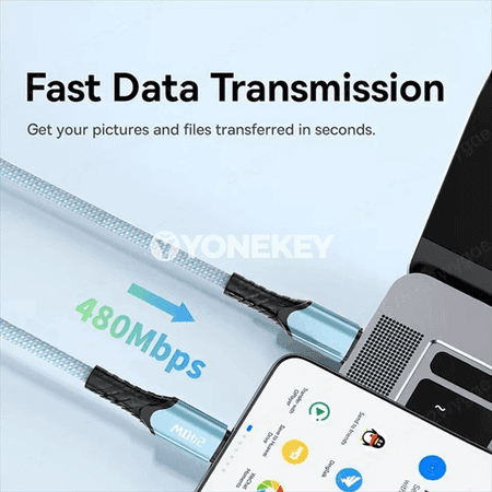 NNBILI 240W USB-C to USB-C çalt zarýad kabeli, 0.25–2 m
