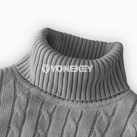 Erkekler üçin ýyly ýokary boýunly dokalan pullover, gyş üçin rahat köýnek