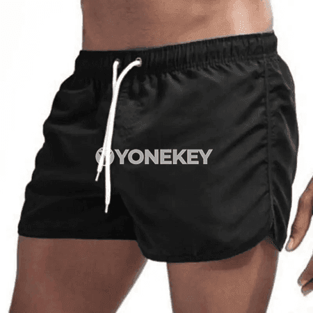 Erkekler üçin ýeňil plýaž şortiklary, ýüzgüç üçin rahat model