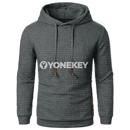 Erkekler üçin checkly ýyly kapýuşonly güýz-gyş hoodie