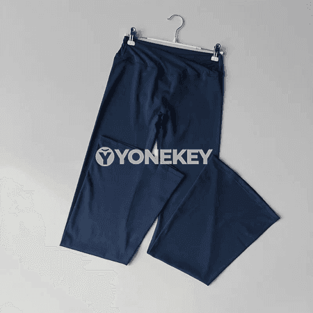 Aýal üçin ýokary boýunly giň aşaky yoga legginsi, çeýe sport balagy