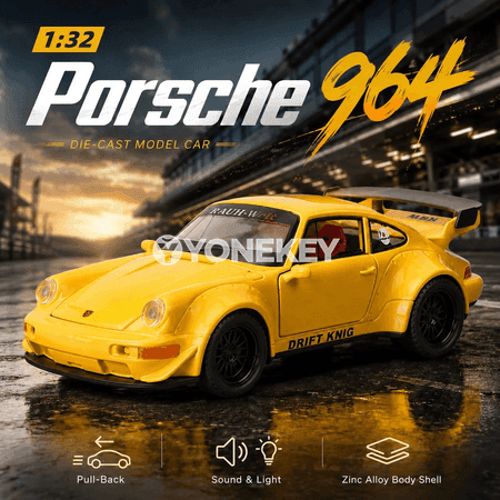 Porsche 964 1:32 metal model awtoulag, sesli we yşykly