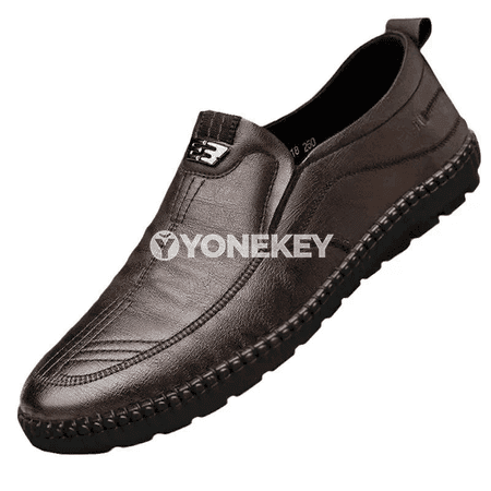 Erkekler üçin gündelik slip-on deri loafer aýakgaplar, rahat we ýeňil
