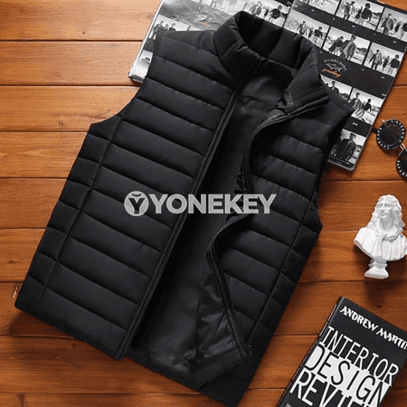 Erkekler üçin ýyly ýeňsiz ýelek, goýy gyş penjek, 5XL çenli