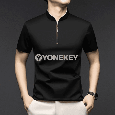 Erkekler üçin ýazky fermuarly polo köýnek, rahat we köpugurly