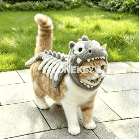 It we pişikler üçin göwni açyk dinozawr skelet kostýumy