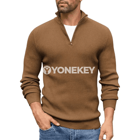 Erkekler üçin ýyly zipli turtleneck köýnek, gyş üçin ýeňil jumper