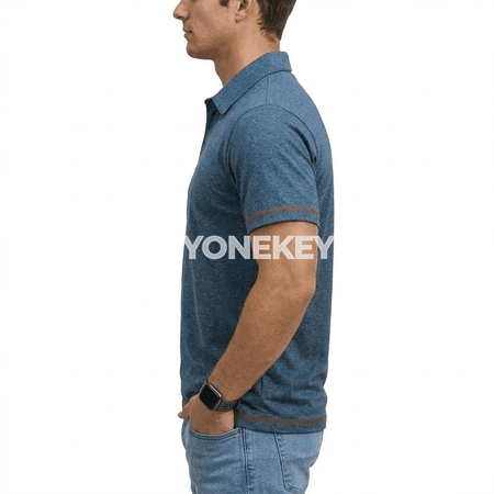 Erkekler üçin ýeňil sport polo futbolkasy, gysga ýeňli