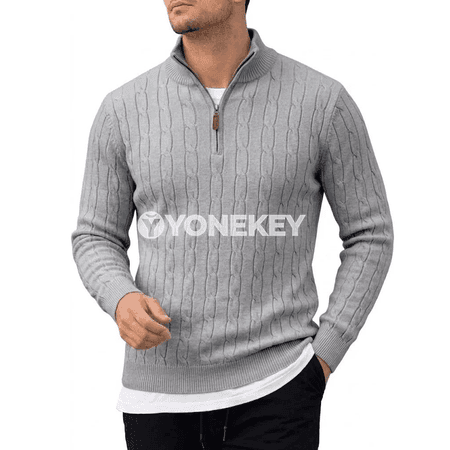 Erkekler üçin ýyly zipperli polo switer, güýz-gyş üçin rahat göni model