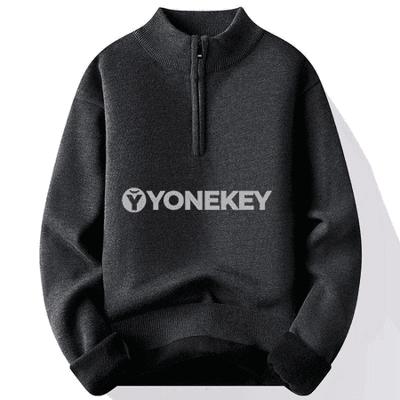 Erkekler üçin ýyly ziperli switer, gündelik trikotaž pulower