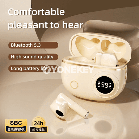 D338 Bluetooth simsiz nauşnikler, ýokary ses hil, mikrofonly