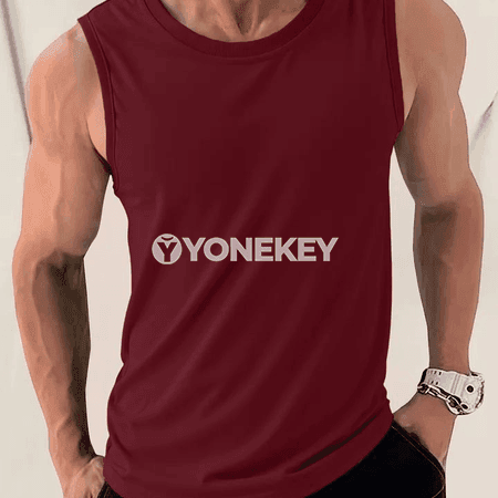 Erkekler üçin ýeňil sport tank-top, dem alýan maýka