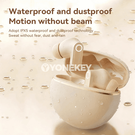 Simsiz Bluetooth nauşnikler, mikrofonly, şum basyşyny peseldýän, TWS