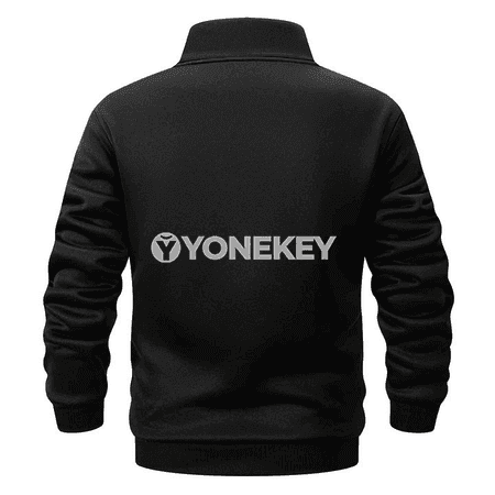 Gyş üçin ýyly fleece erkek pulower, ýarym zipli, ýokary boýunly