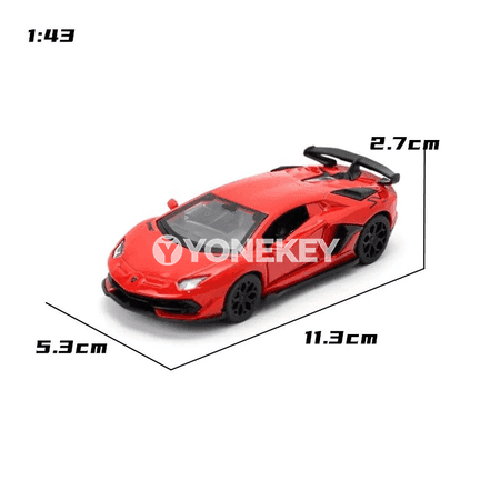 Lamborghini Aventador SVJ63 metal model awtoulag, 1:43, çekip oýnamak üçin