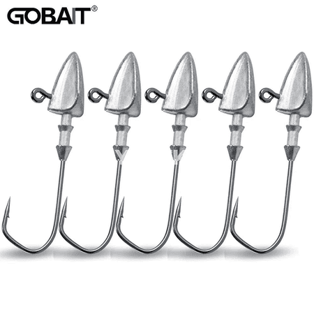 5 sany metal jig head çeňňekleri, dürli agramly balyk üçin