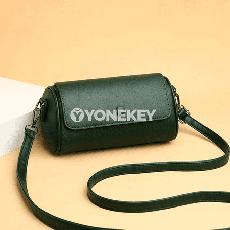 Zenanlar üçin kiçi crossbody sumka — silindr görnüşli, sade stil