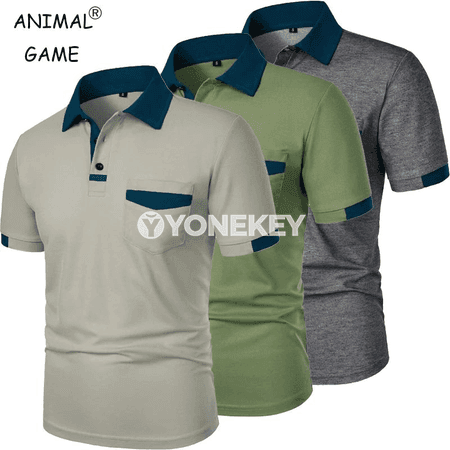 Erkekler üçin ýeňil polo futbolka, jübili, dem alýan, gysga ýeňli