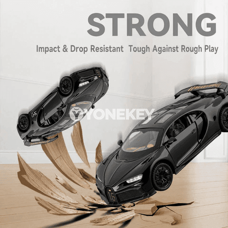 1:32 Bugatti Chiron GT metal sport awtoulag modeli, sesli we ýagtylykly