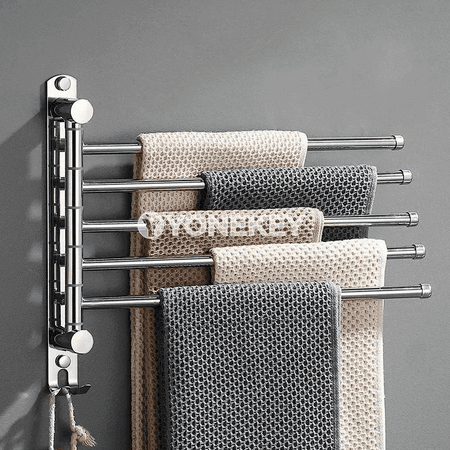 Duş polkasy we polotenselik, diwara dakylýan, aýlanýan metal