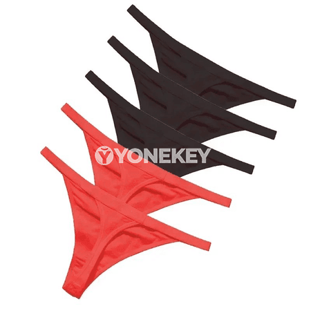 Zenanlar üçin 5 sany tikinli inçe ýokary elastik G-string içki eşik